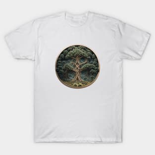 Isometric Vintage Geometric Since Established Retro Forest Wood T-Shirt